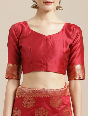 self design banarasi saree with blouse - 17234961 - Standard Image - 4