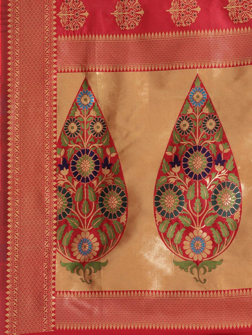 self design banarasi saree with blouse - 17234961 - Zoom Image - 3