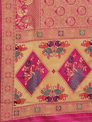 self design banarasi saree with blouse - 17234966 - Standard Image - 3
