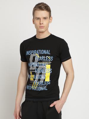 black front print t-shirt - 17235213 - Standard Image - 2