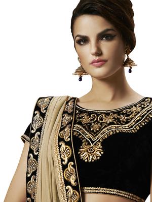 embroidered saree lehenga - 17235296 - Standard Image - 2