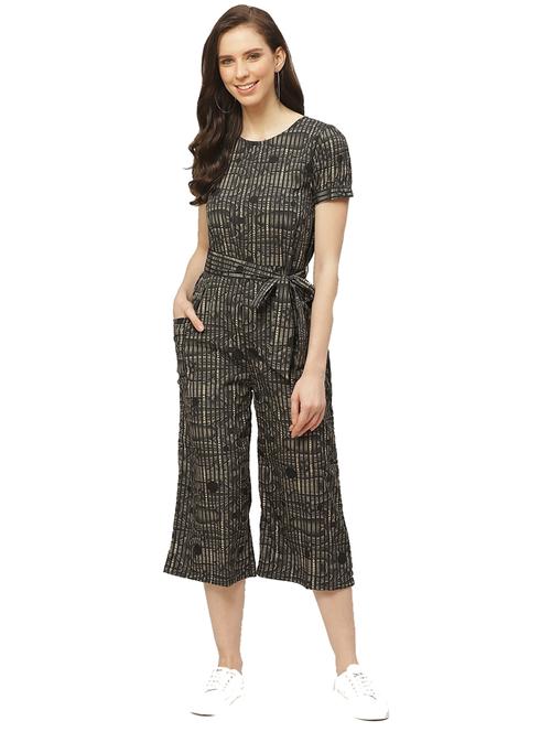 tie front 3/4 jumpsuit - 17235565 - Standard Image - 1