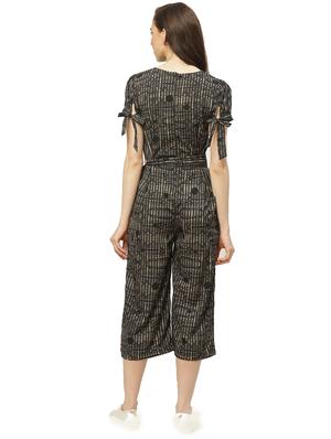 tie front 3/4 jumpsuit - 17235565 - Standard Image - 3