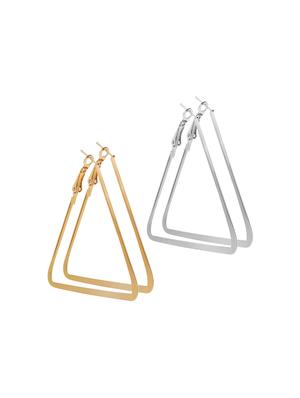 silver metal hoop earring - 17235896 - Standard Image - 3