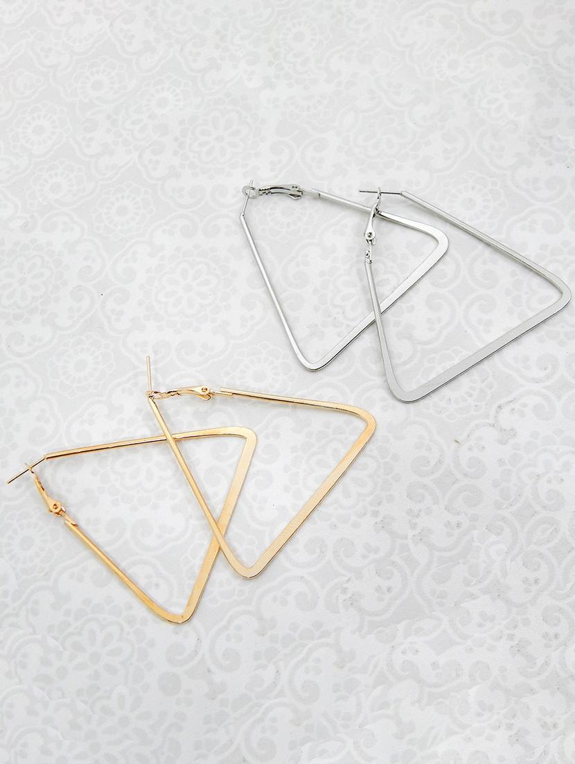silver metal hoop earring - 17235896 - Zoom Image - 1