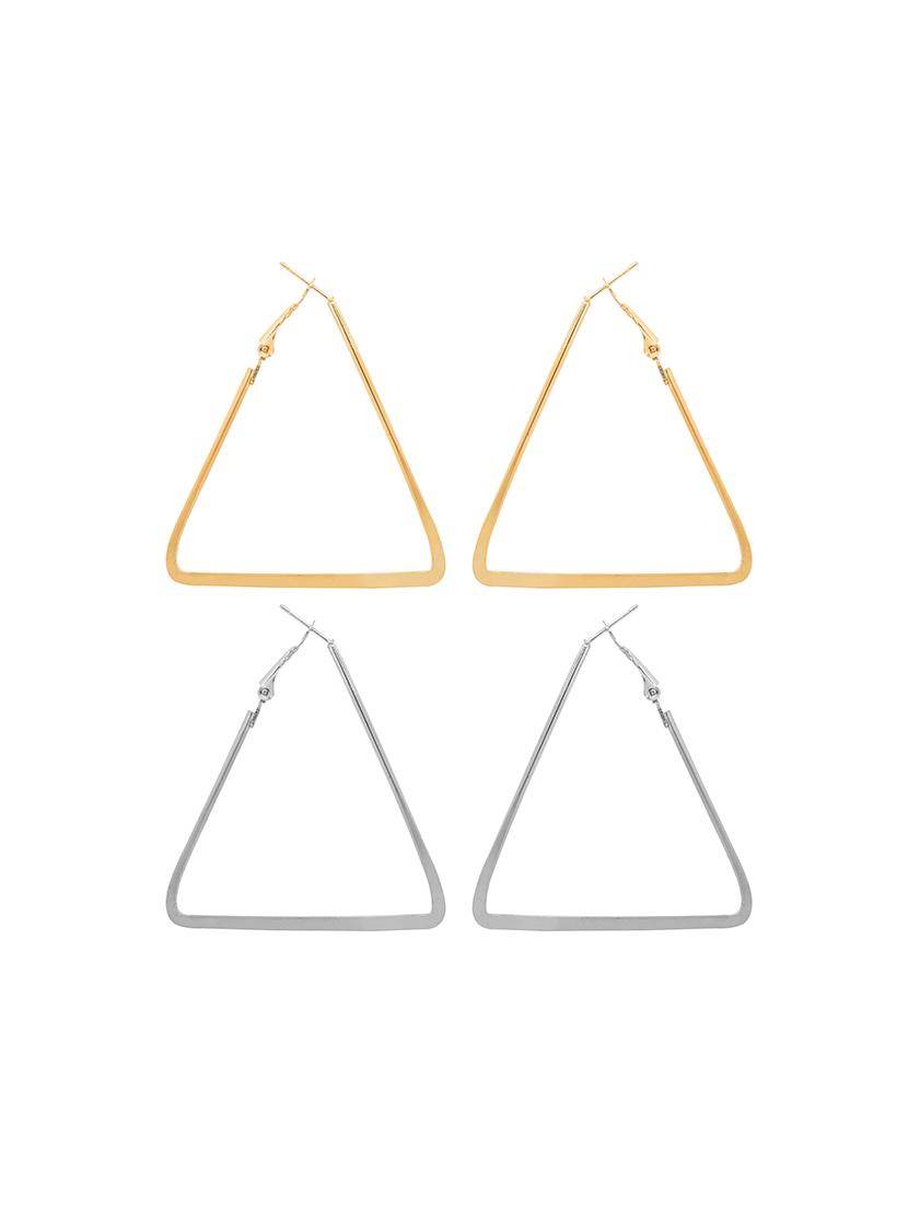 silver metal hoop earring - 17235896 - Zoom Image - 2