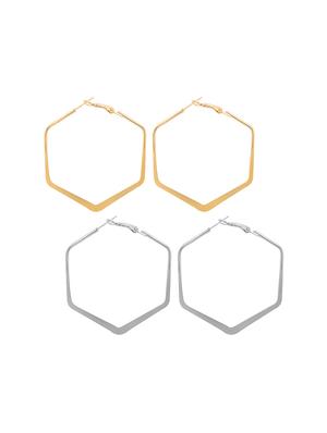 silver metal hoop earring - 17235898 - Standard Image - 2