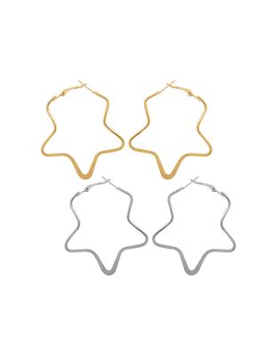 silver metal hoop earring - 17236002 - Standard Image - 2