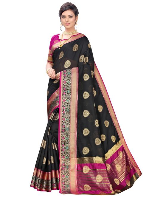 self design banarasi saree with blouse - 17236062 - Standard Image - 1