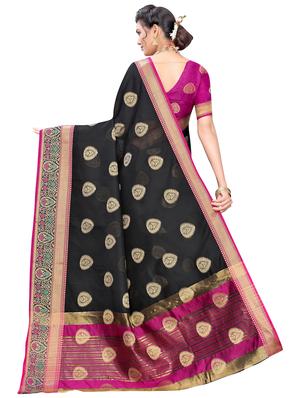 self design banarasi saree with blouse - 17236062 - Standard Image - 2