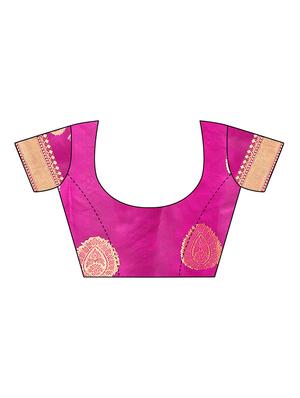 self design banarasi saree with blouse - 17236062 - Standard Image - 3