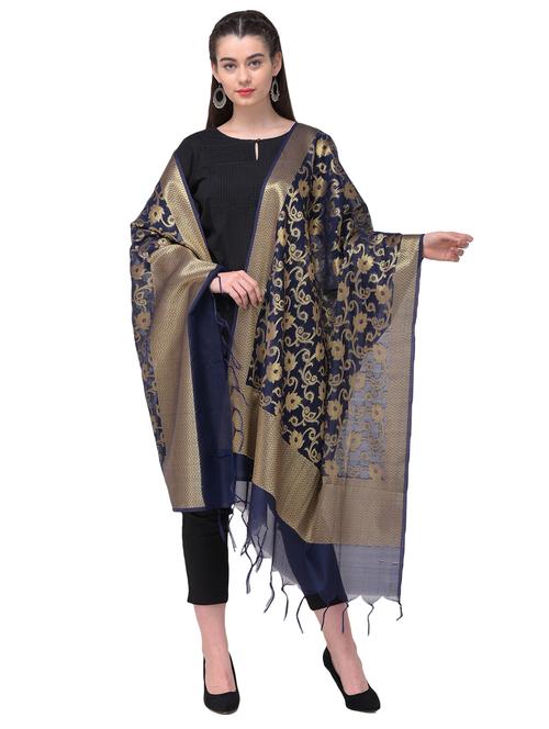 jacquard work banarasi dupatta - 17236523 - Standard Image - 1