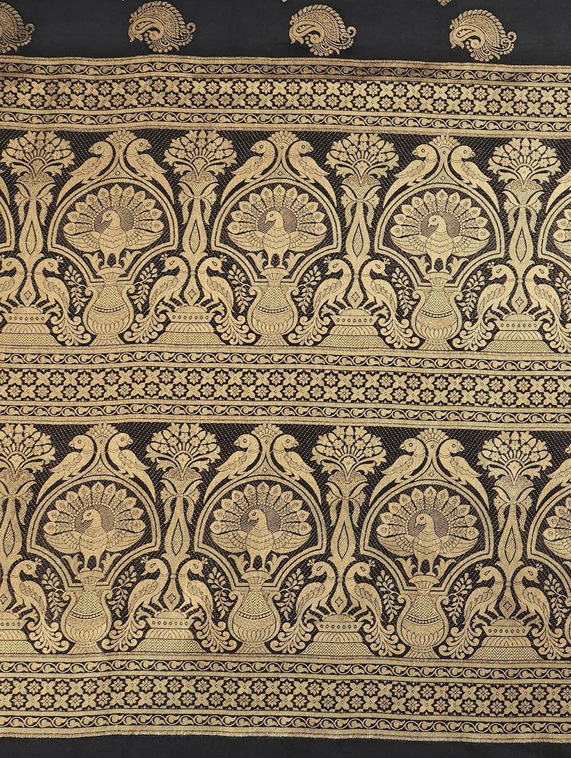 self design banarasi saree with blouse - 17236549 - Zoom Image - 4