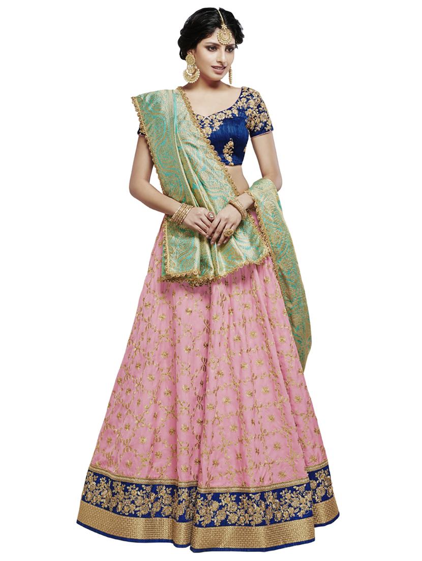 zari work saree lehenga - 17237001 - Zoom Image - 1
