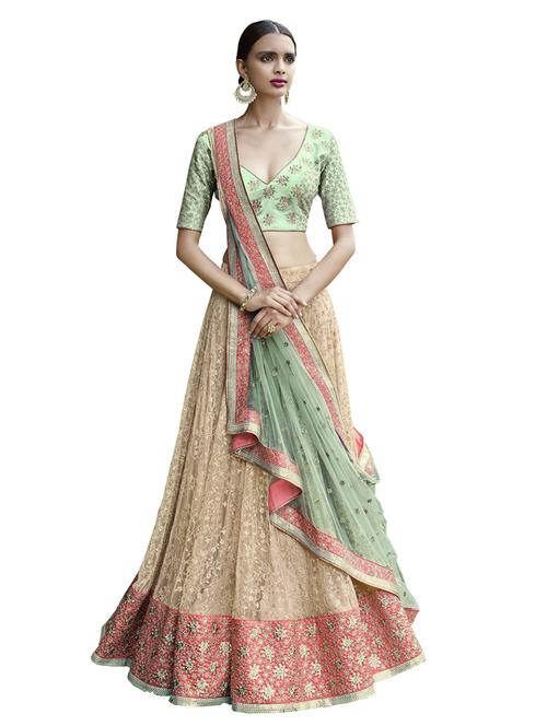 embroidered saree lehenga - 17237330 - Standard Image - 1