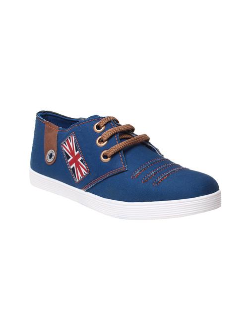 blue synthetic slip on shoes - 17237544 - Standard Image - 1