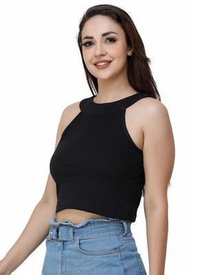 black cotton crop top - 17237564 - Standard Image - 2