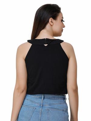 black cotton crop top - 17237564 - Standard Image - 3