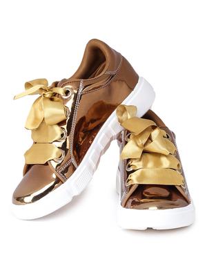 copper synthetic laceup sneakers - 17238491 - Standard Image - 3