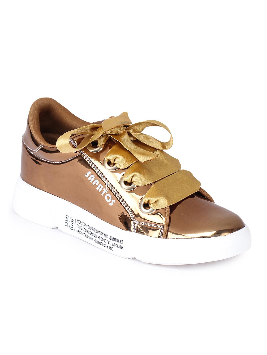 copper synthetic laceup sneakers - 17238491 - Zoom Image - 1
