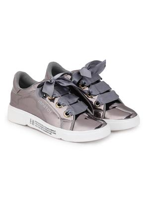 grey synthetic laceup sneakers - 17238492 - Standard Image - 3