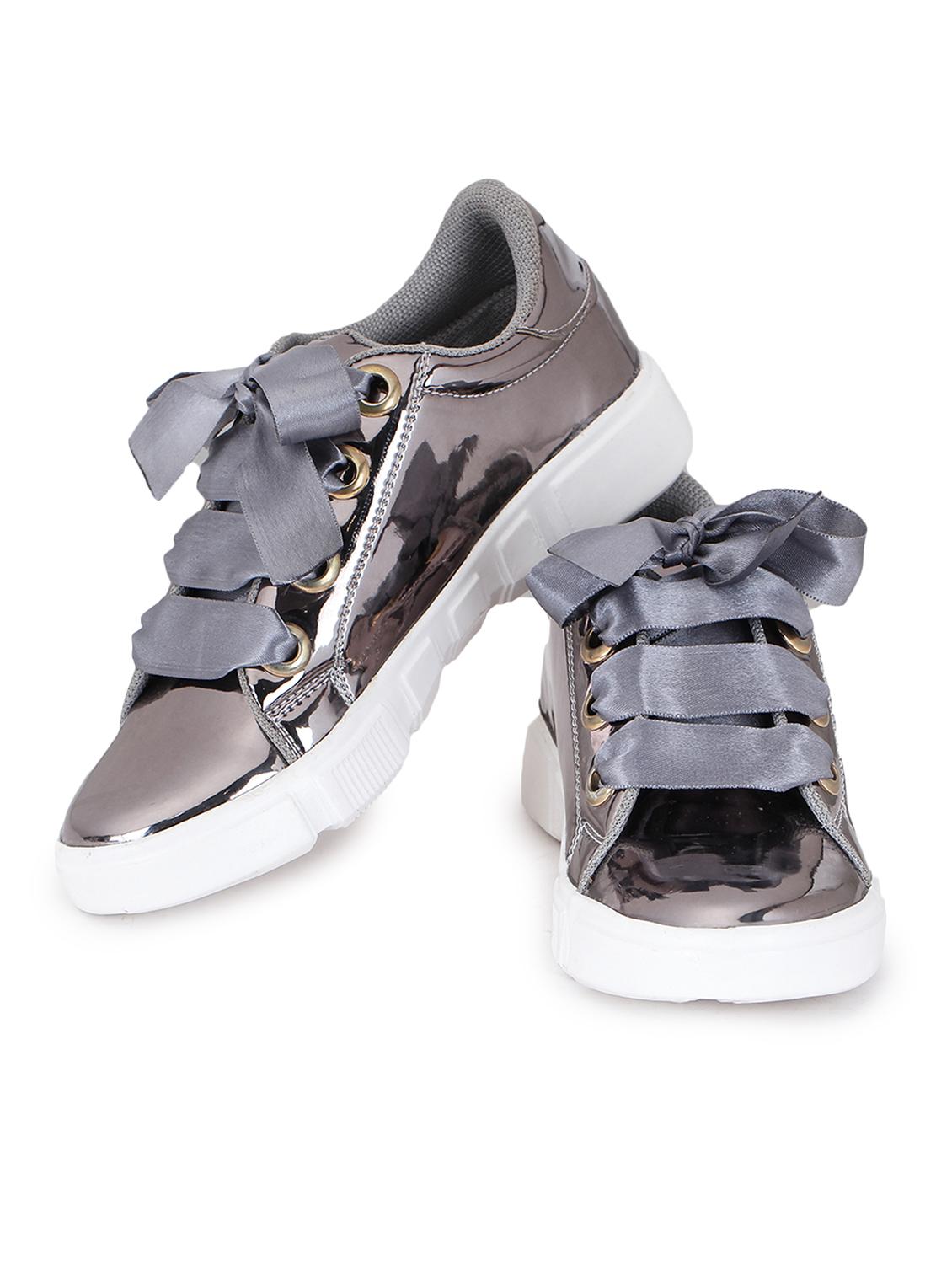 grey synthetic laceup sneakers - 17238492 - Zoom Image - 4
