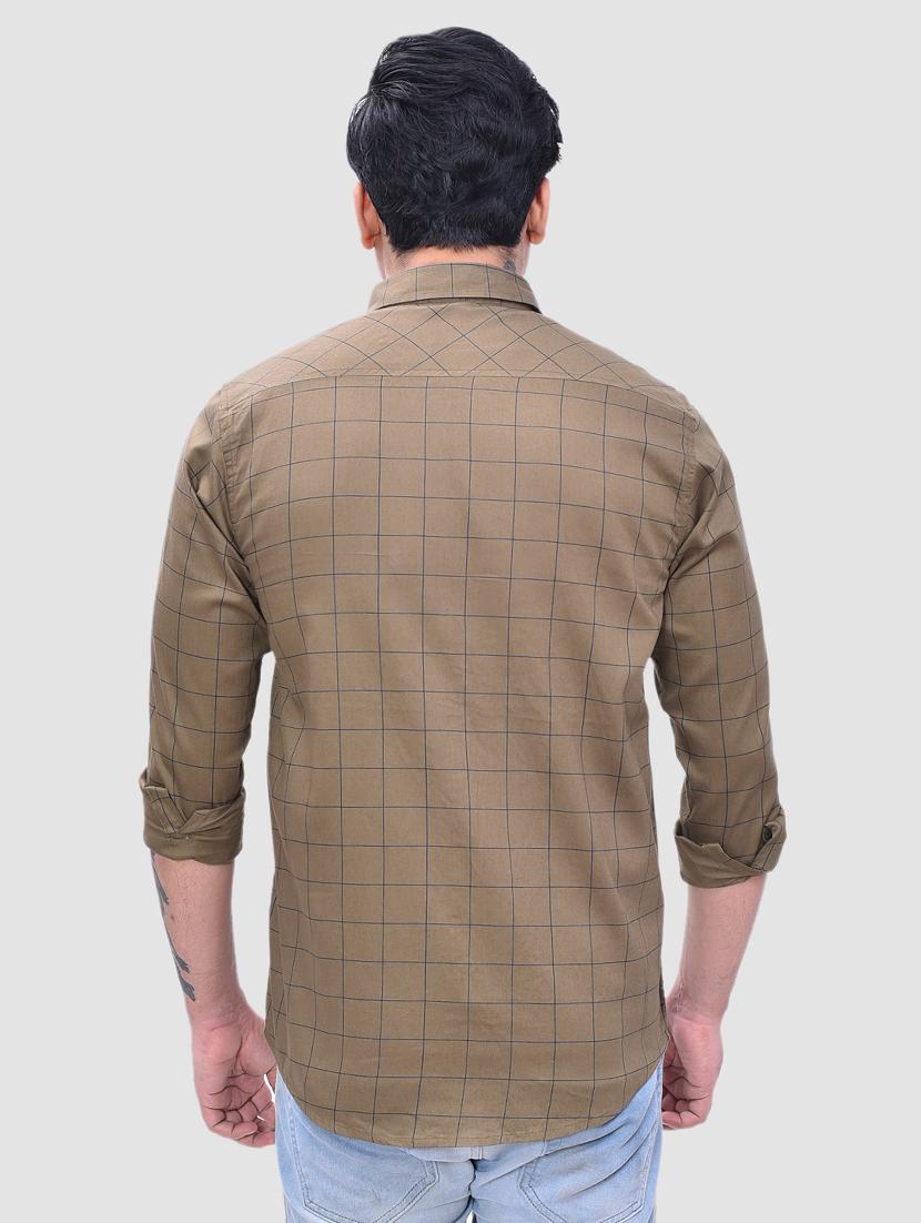 olive green checkered casual shirt - 17238913 - Zoom Image - 3