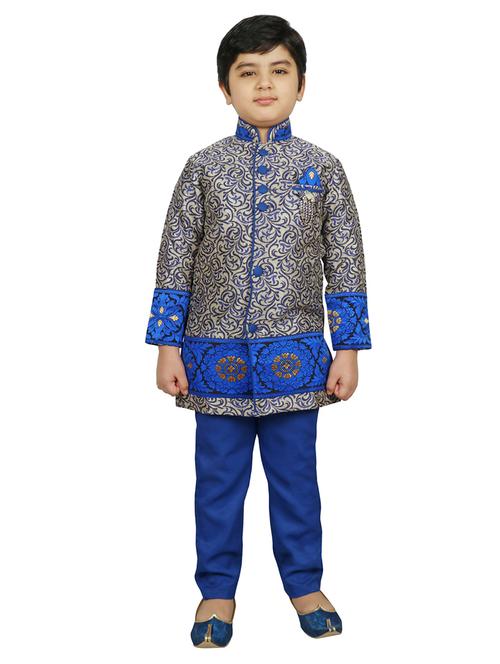 blue silk kurta sets - 17239350 - Standard Image - 1