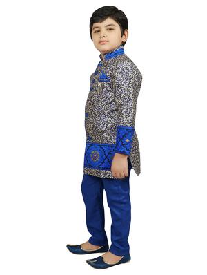 blue silk kurta sets - 17239350 - Standard Image - 2