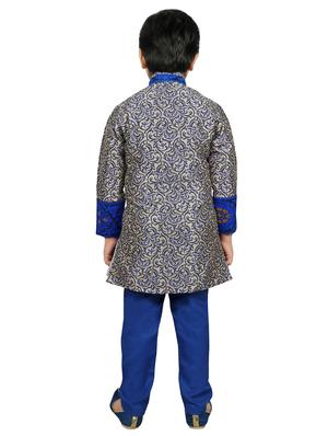 blue silk kurta sets - 17239350 - Standard Image - 3