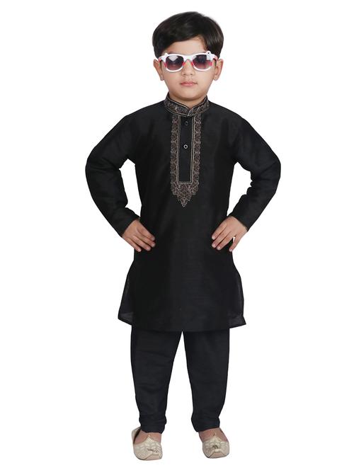 black cotton kurta sets - 17239362 - Standard Image - 1