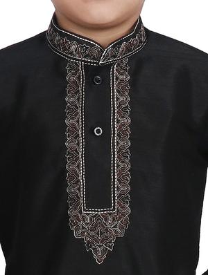 black cotton kurta sets - 17239362 - Standard Image - 4