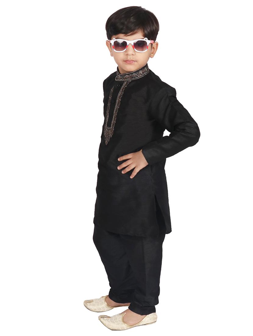 black cotton kurta sets - 17239362 - Zoom Image - 2