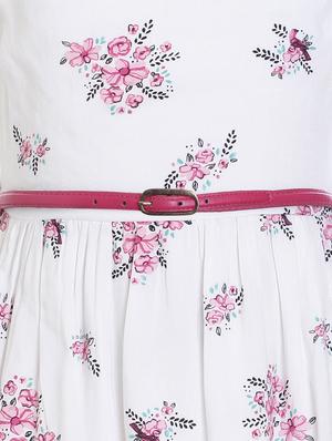 white rayon frock - 17239423 - Standard Image - 3