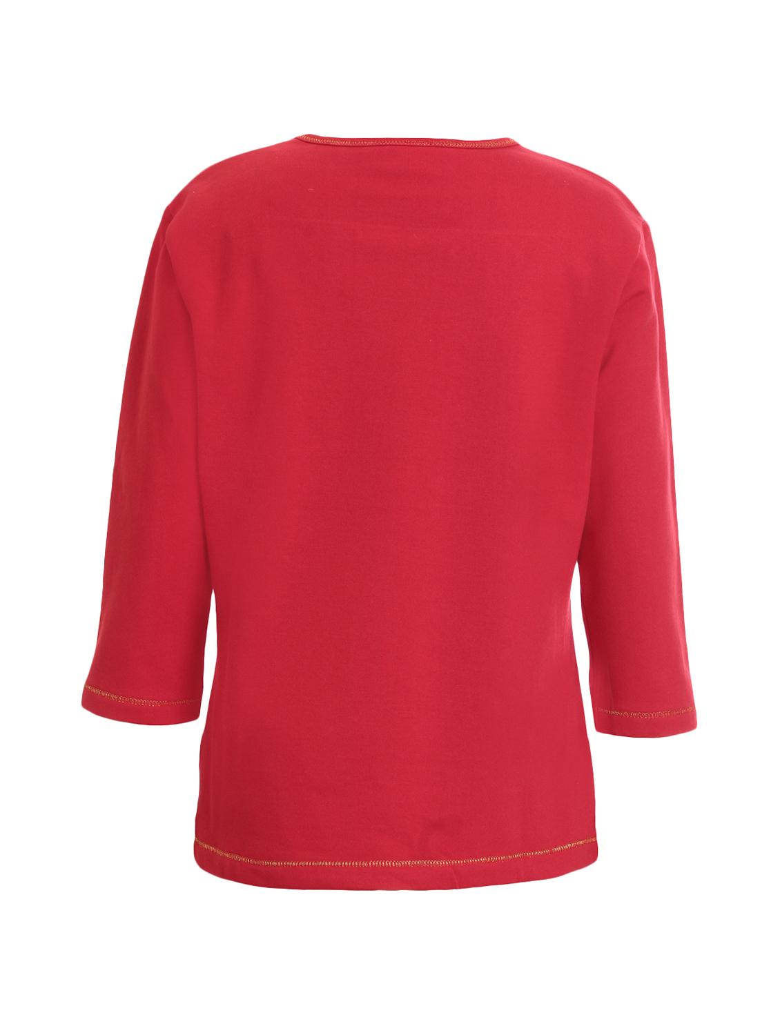 red cotton jersey regular tee - 17239450 - Zoom Image - 2