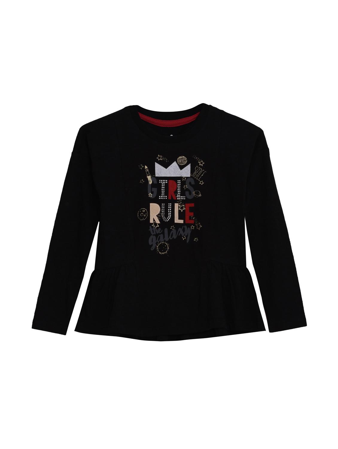 black cotton jersey regular tops & tee - 17239460 - Zoom Image - 1