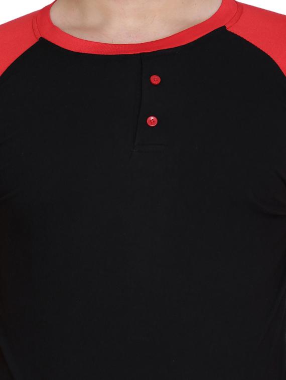 red color block raglan t-shirt - 17239534 - Zoom Image - 4