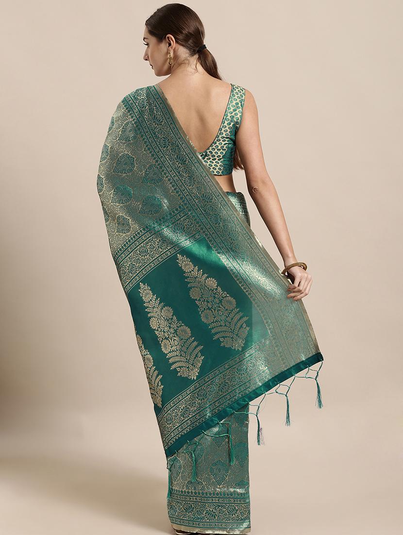 self design banarasi saree with blouse - 17239860 - Zoom Image - 2