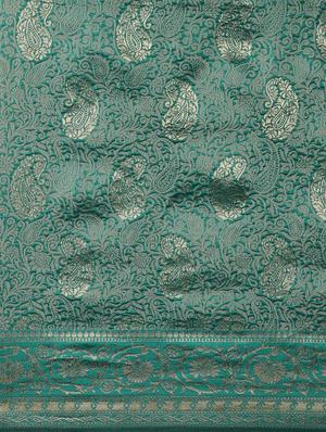 self design banarasi saree with blouse - 17239866 - Standard Image - 5