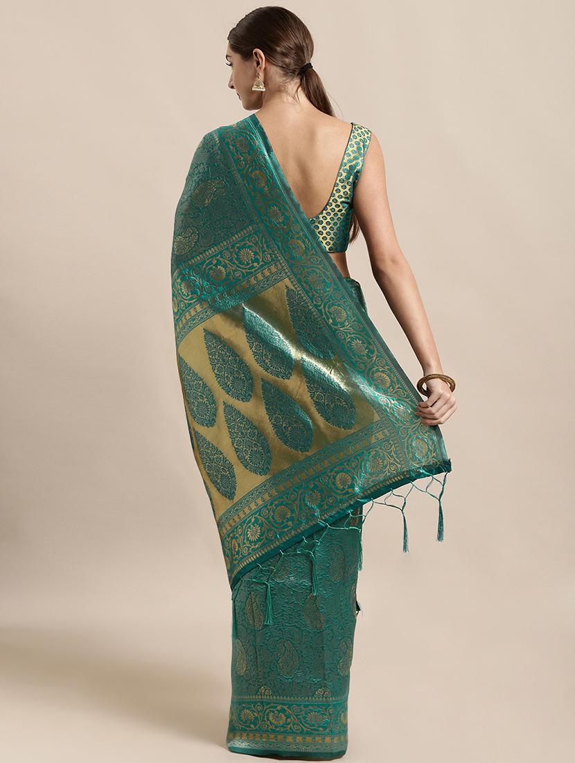 self design banarasi saree with blouse - 17239866 - Zoom Image - 2