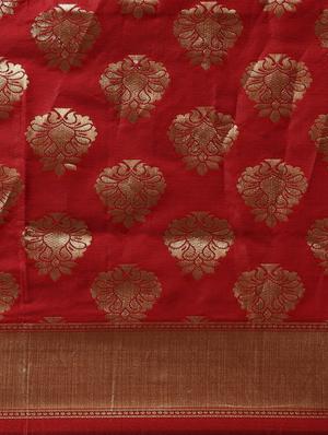 self design banarasi saree with blouse - 17239889 - Standard Image - 4