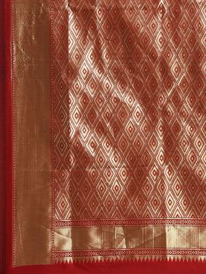 self design banarasi saree with blouse - 17239889 - Standard Image - 5