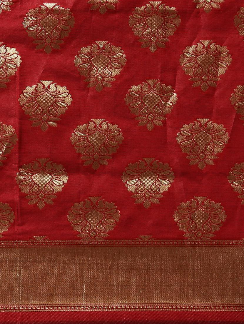 self design banarasi saree with blouse - 17239889 - Zoom Image - 4