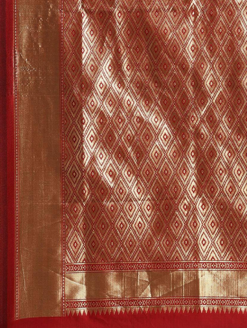 self design banarasi saree with blouse - 17239889 - Zoom Image - 5