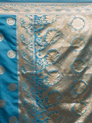 self design banarasi saree with blouse - 17239911 - Standard Image - 5