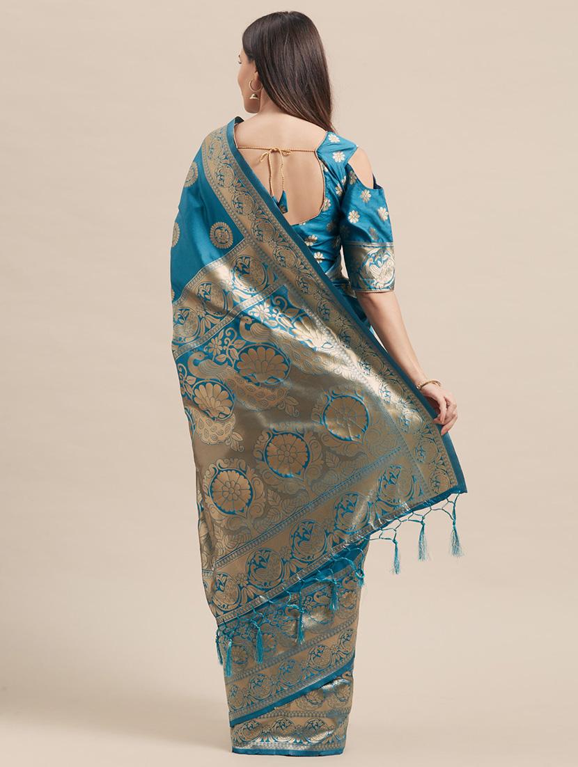 self design banarasi saree with blouse - 17239911 - Zoom Image - 2