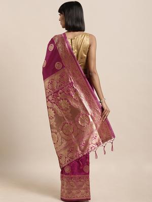 self design banarasi saree with blouse - 17239912 - Standard Image - 2