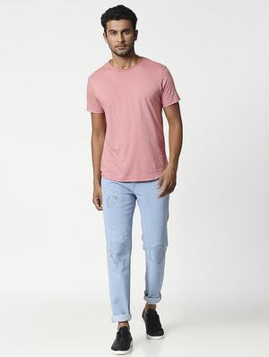 light blue patched denim jeans - 17240422 - Standard Image - 4