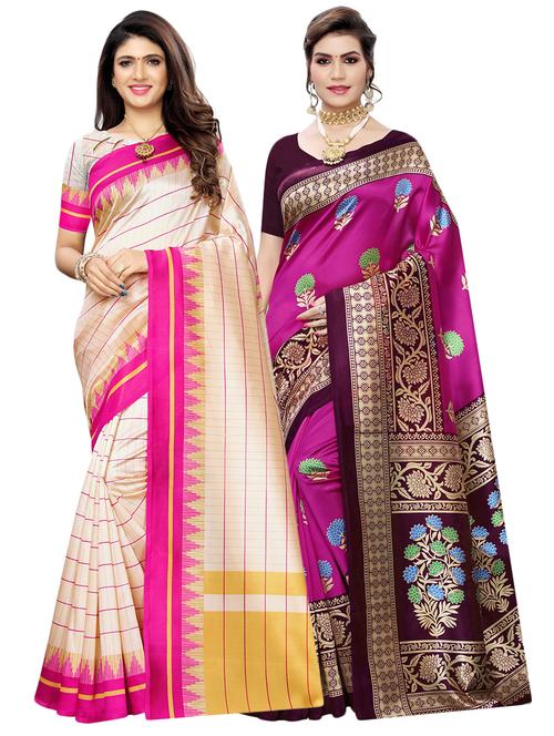 set of 2 pcs saree with blouse - 17240518 - Standard Image - 1