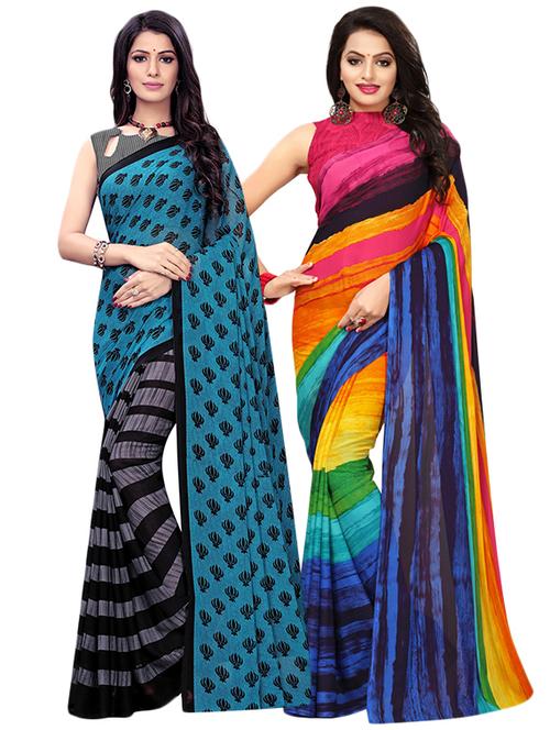 set of 2 pcs saree with blouse - 17240540 - Standard Image - 1
